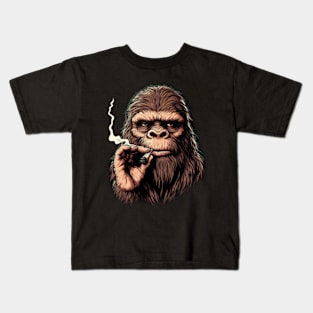 Smoking Sasquatch Wilderness Kids T-Shirt